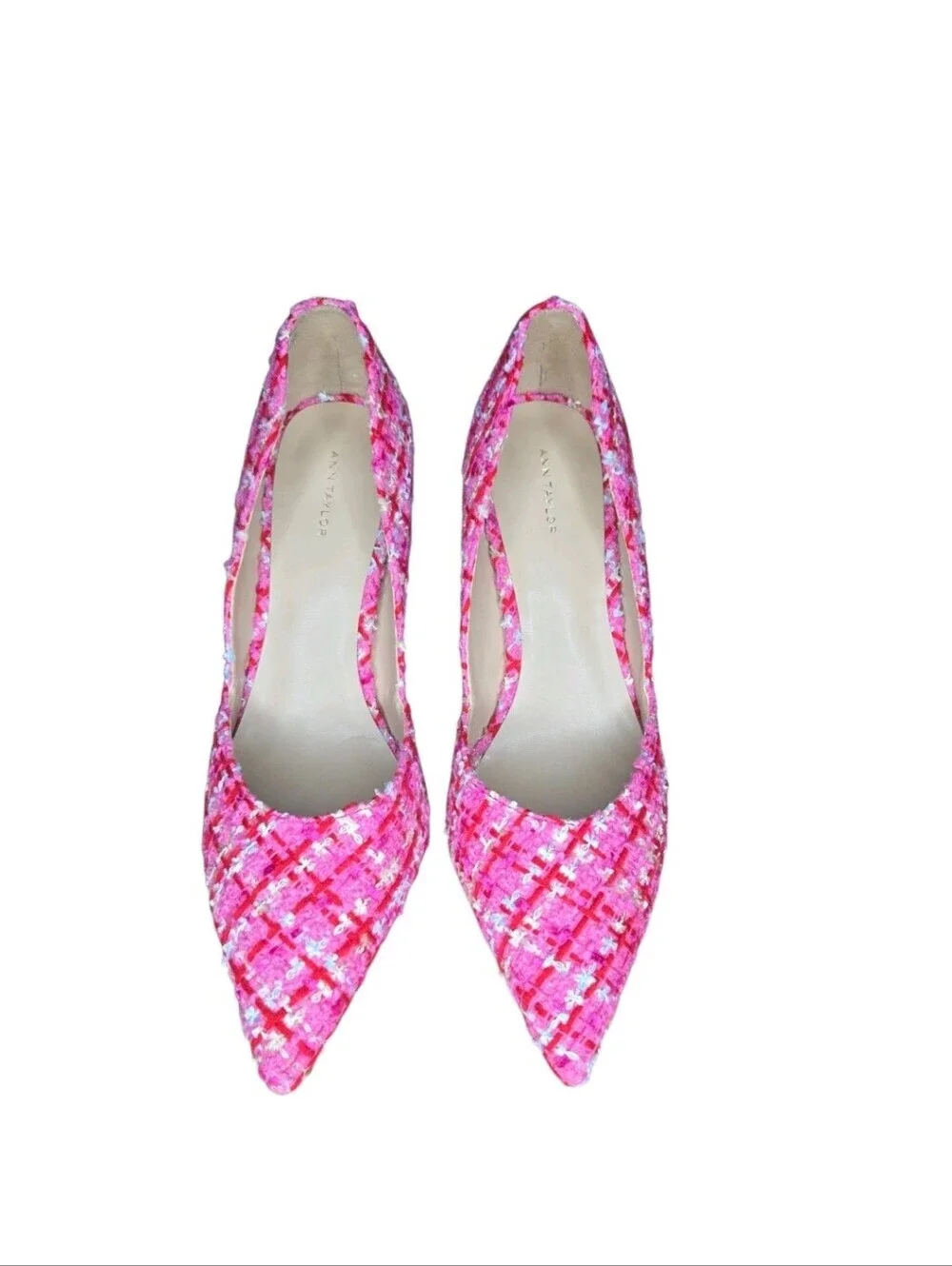 Ann Taylor Womens Pink Charm Tweed Point Toe Azra Pumps Heels Size 9